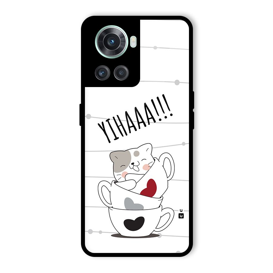 Cute Cat Cup Glass Back Case for OnePlus 10R