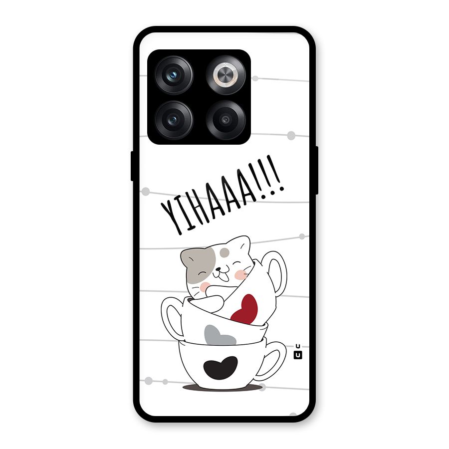 Cute Cat Cup Glass Back Case for OnePlus 10T