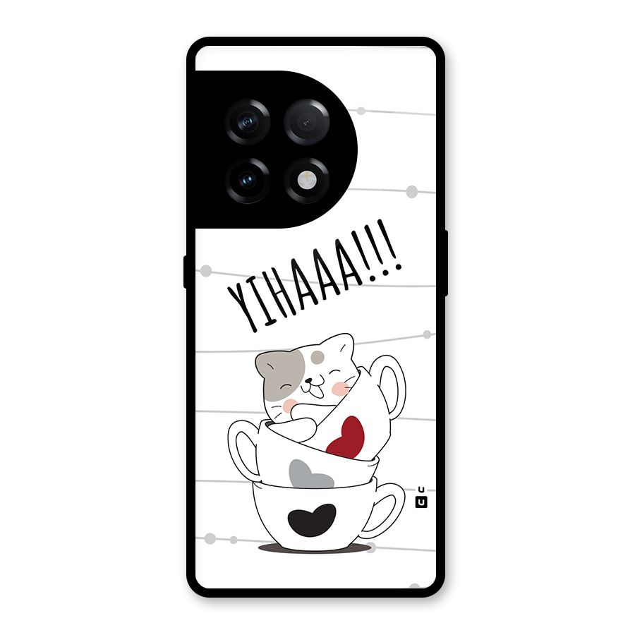 Cute Cat Cup Glass Back Case for OnePlus 11R