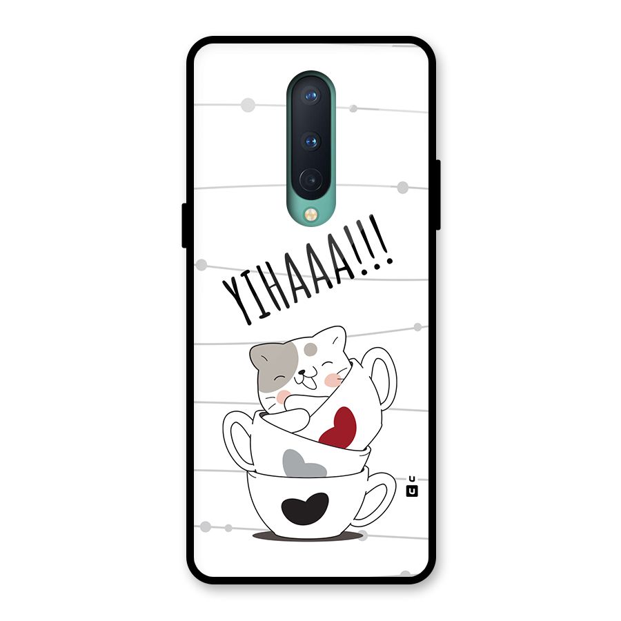 Cute Cat Cup Glass Back Case for OnePlus 8