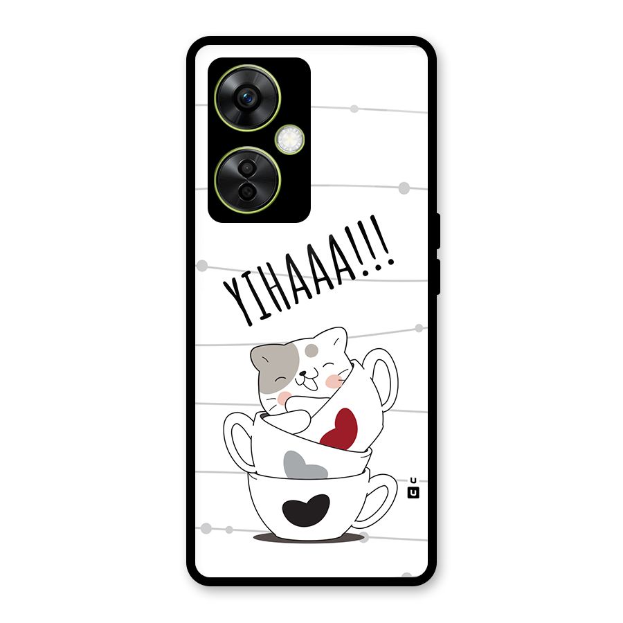 Cute Cat Cup Glass Back Case for OnePlus Nord CE 3 Lite