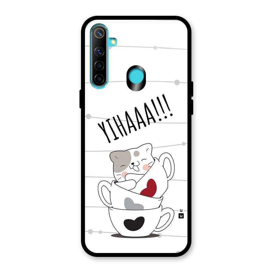 Cute Cat Cup Glass Back Case for Realme 5