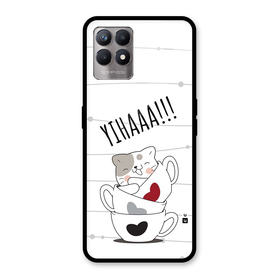 Cute Cat Cup Glass Back Case for Realme 8i