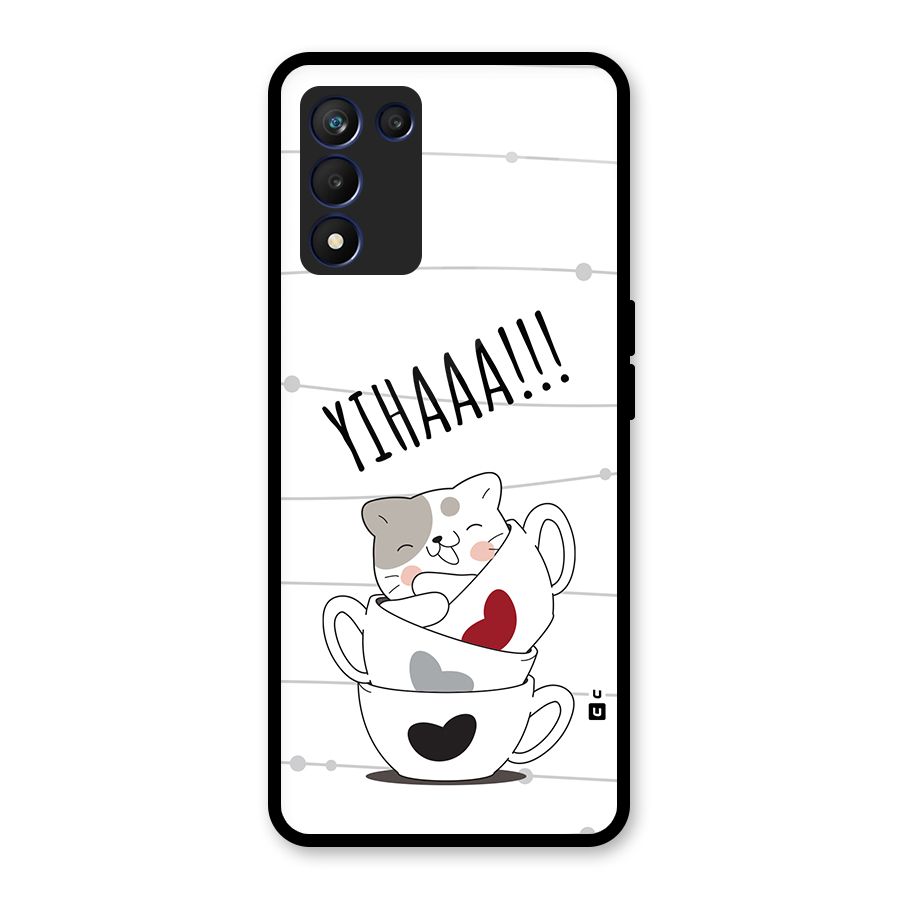 Cute Cat Cup Glass Back Case for Realme 9 5G Speed