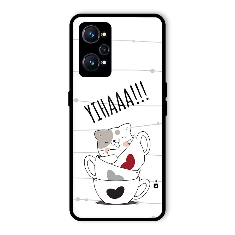 Cute Cat Cup Glass Back Case for Realme GT Neo2