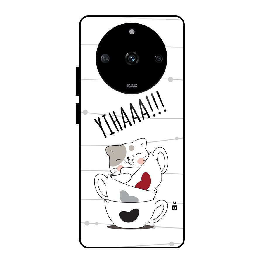 Cute Cat Cup Glass Back Case for Realme Narzo 60 5G