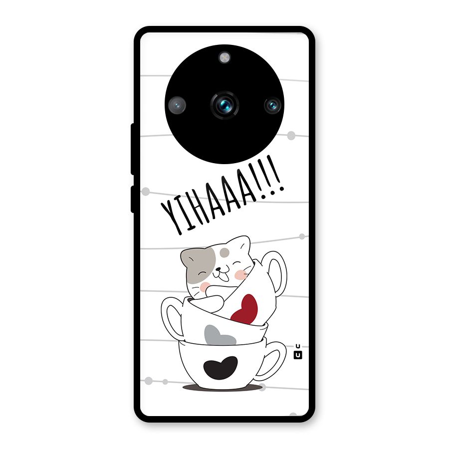 Cute Cat Cup Glass Back Case for Realme Narzo 60 Pro