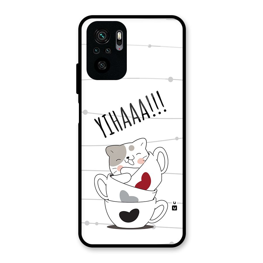 Cute Cat Cup Glass Back Case for Redmi Note 11 SE