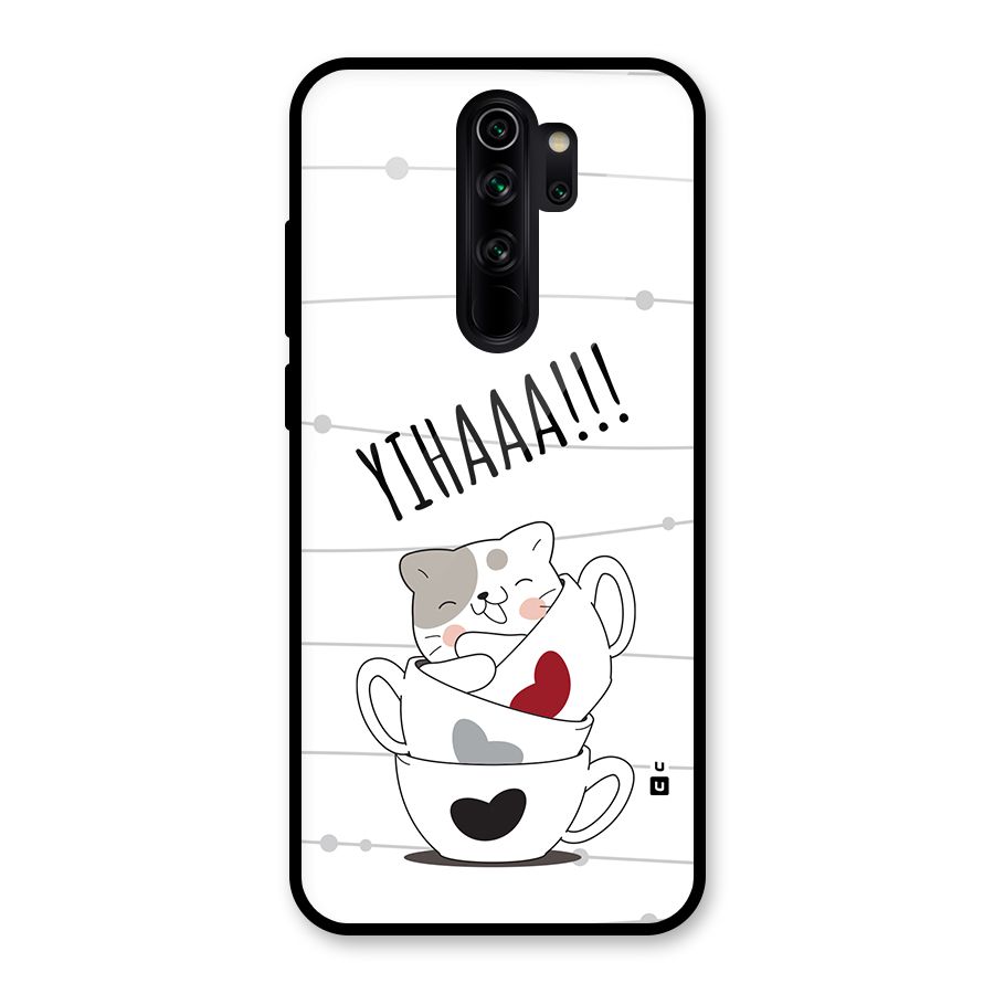 Cute Cat Cup Glass Back Case for Redmi Note 8 Pro