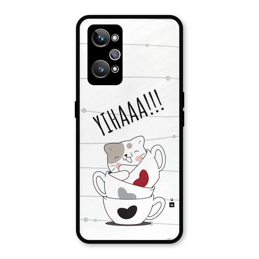 Cute Cat Cup Metal Back Case for Realme GT Neo2
