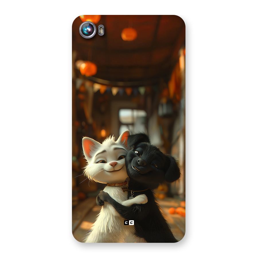 Cute Cat Dog Back Case for Canvas Fire 4 (A107)
