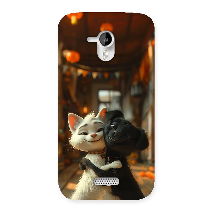 Cute Cat Dog Back Case for Canvas HD A116