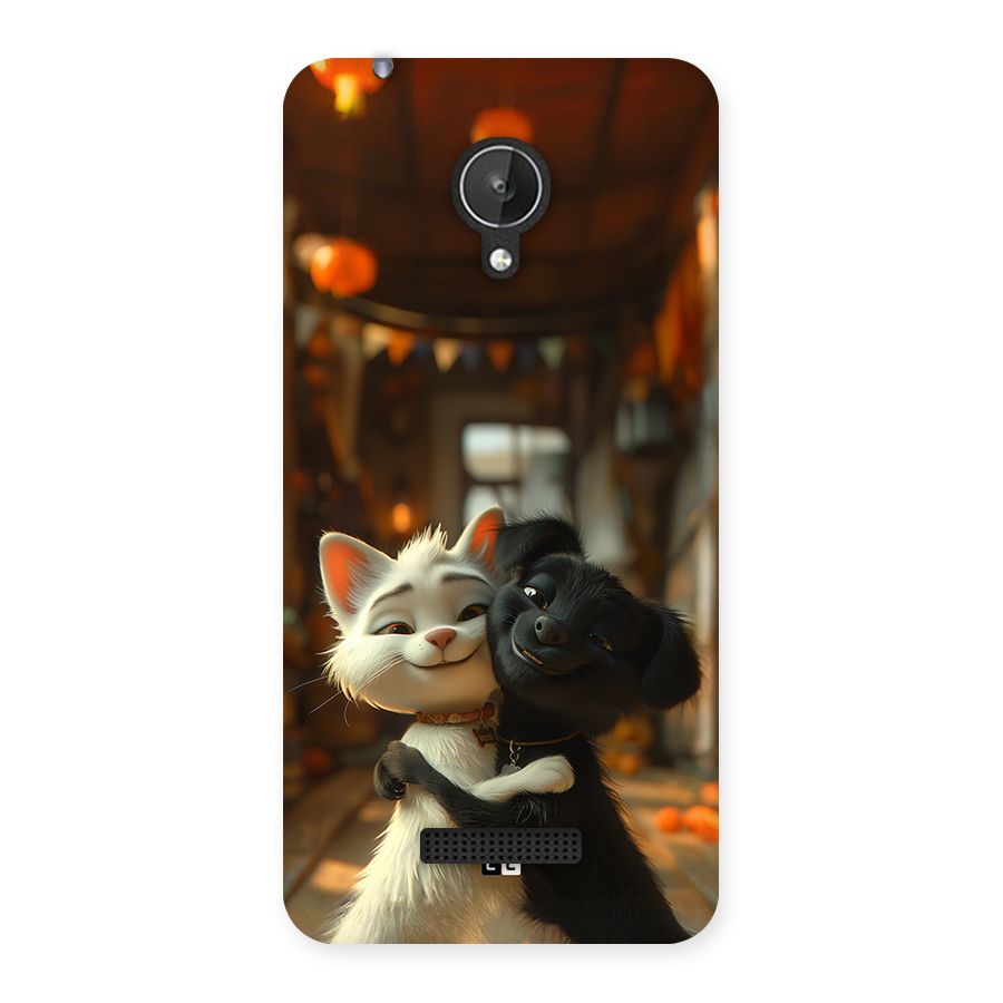Cute Cat Dog Back Case for Canvas Spark Q380