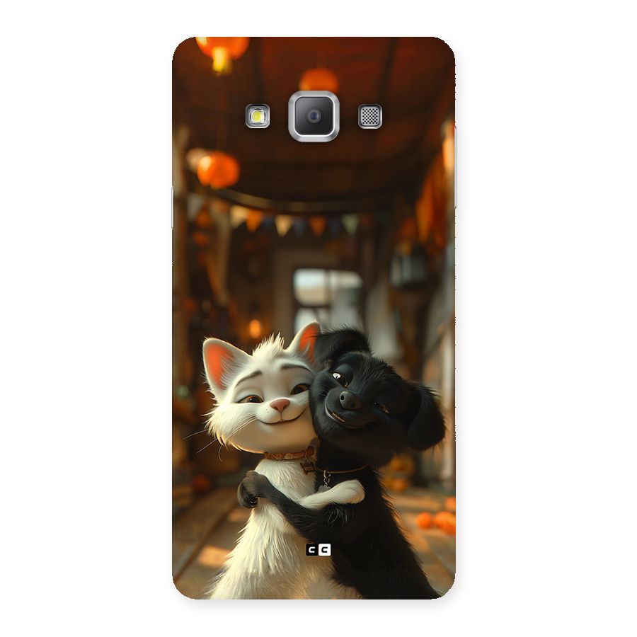 Cute Cat Dog Back Case for Galaxy A7
