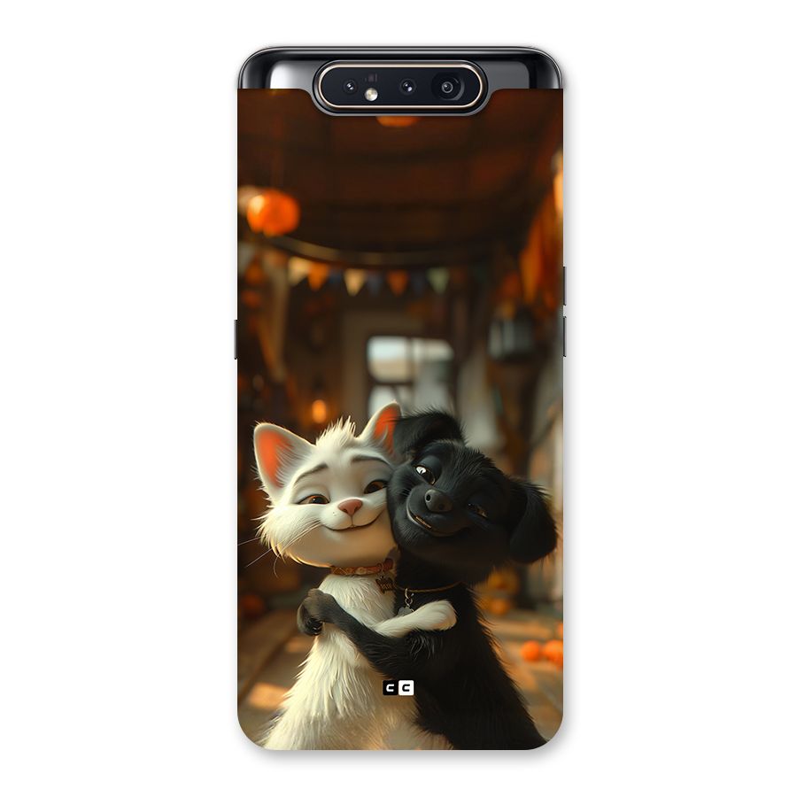 Cute Cat Dog Back Case for Galaxy A80