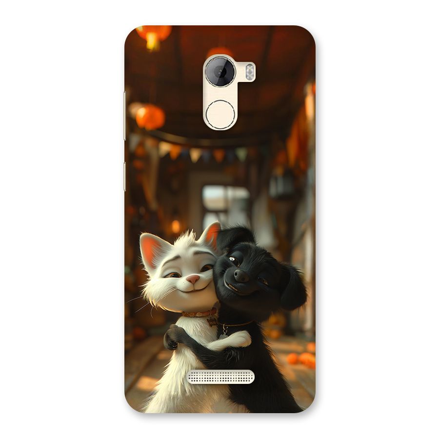 Cute Cat Dog Back Case for Gionee A1 LIte