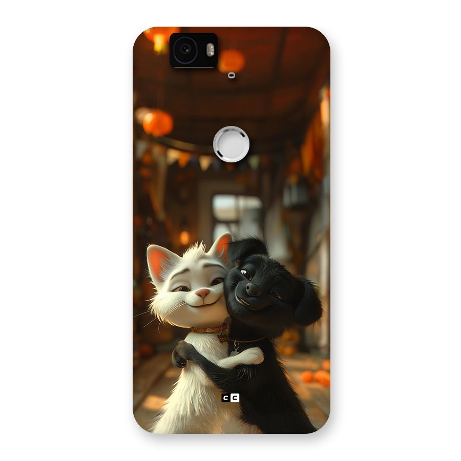 Cute Cat Dog Back Case for Google Nexus 6P