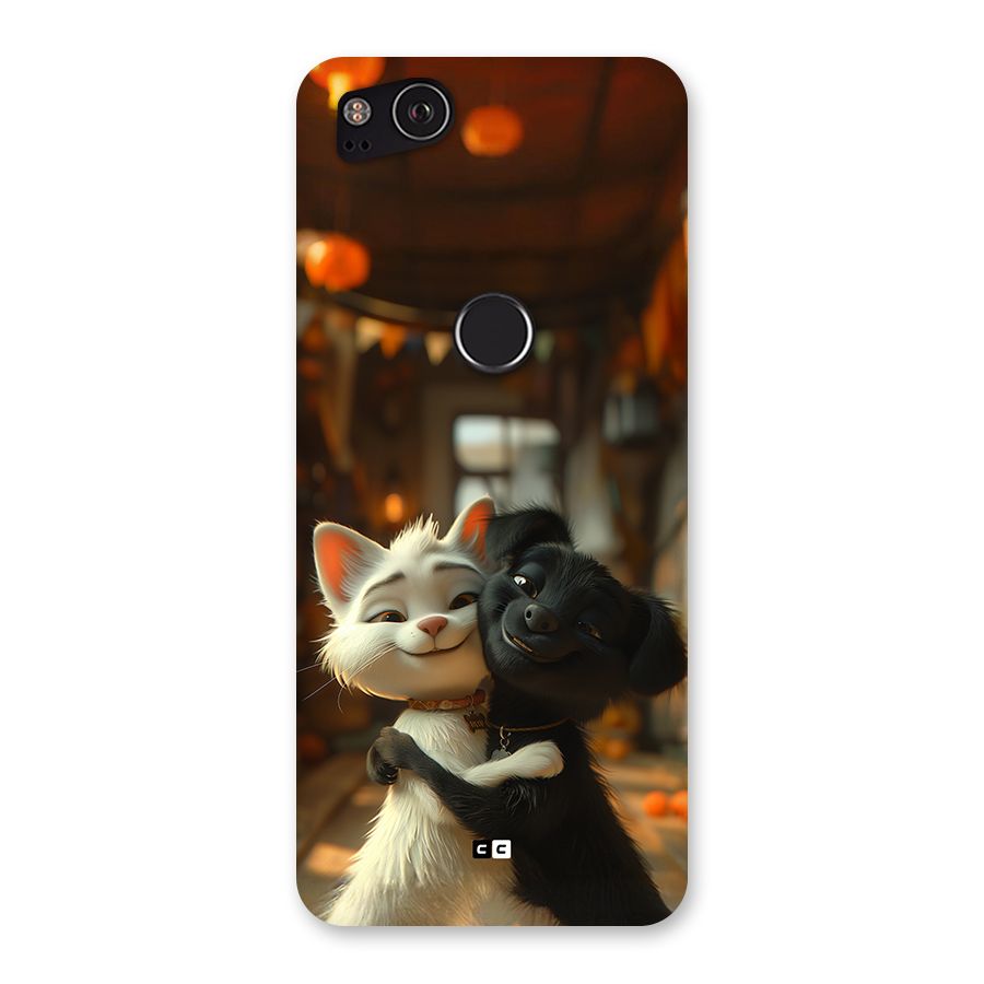 Cute Cat Dog Back Case for Google Pixel 2