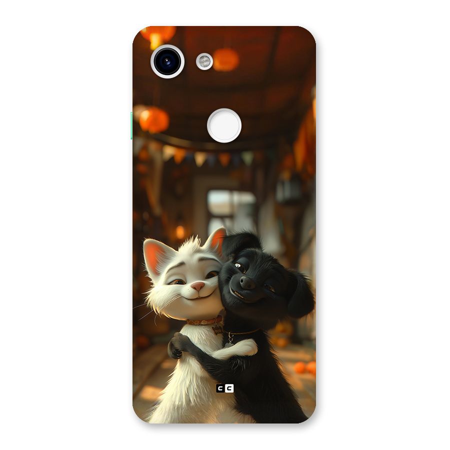 Cute Cat Dog Back Case for Google Pixel 3