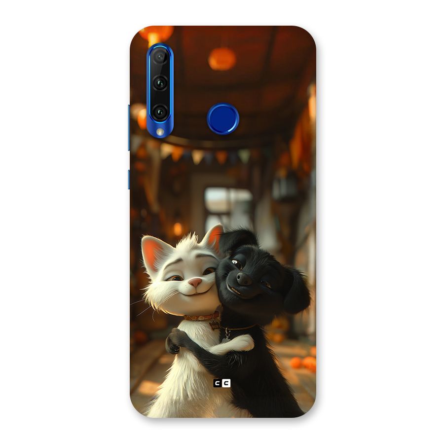 Cute Cat Dog Back Case for Honor 20i