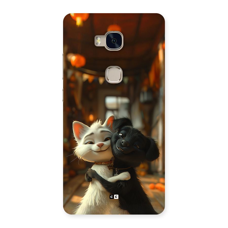 Cute Cat Dog Back Case for Honor 5X