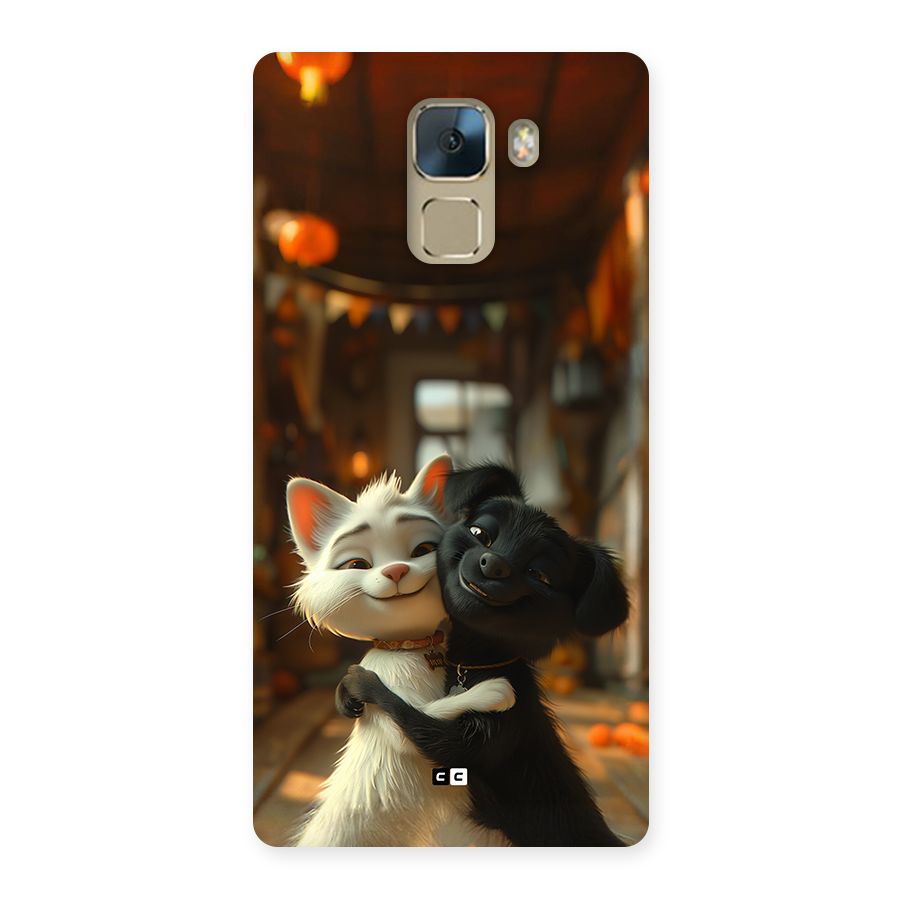 Cute Cat Dog Back Case for Honor 7