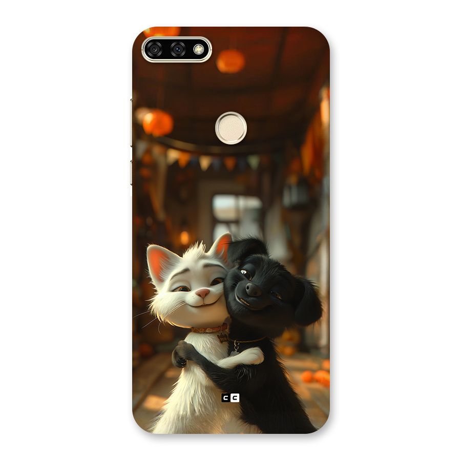 Cute Cat Dog Back Case for Honor 7A
