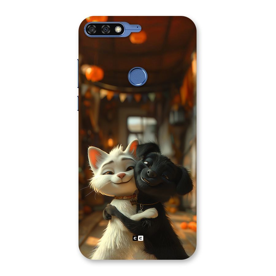 Cute Cat Dog Back Case for Honor 7C