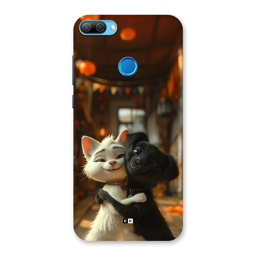 Cute Cat Dog Back Case for Honor 9N