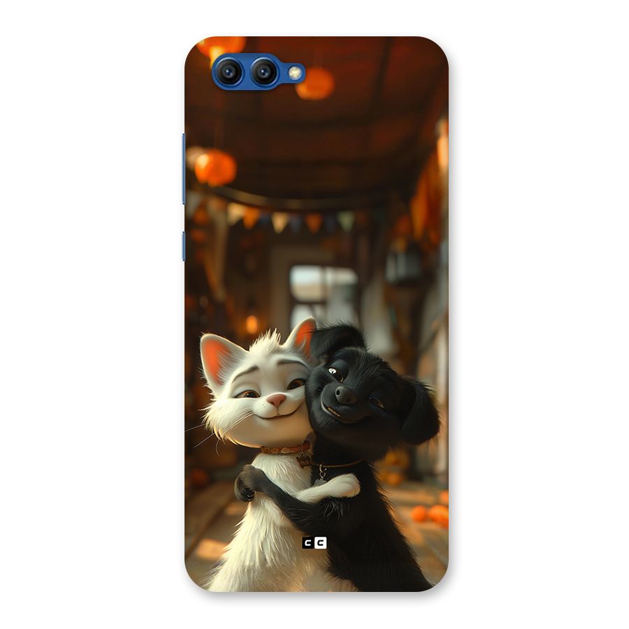 Cute Cat Dog Back Case for Honor View 10