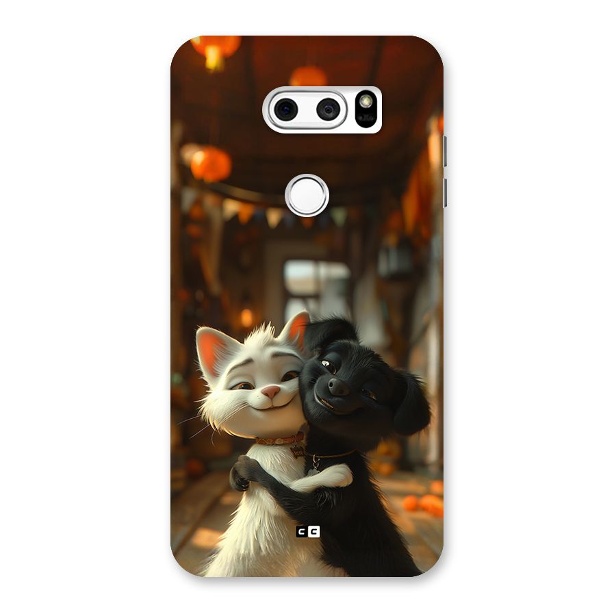 Cute Cat Dog Back Case for LG V30