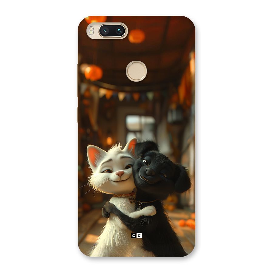 Cute Cat Dog Back Case for Mi A1