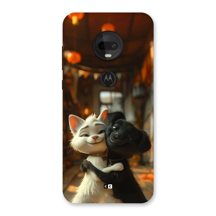 Cute Cat Dog Back Case for Moto G7