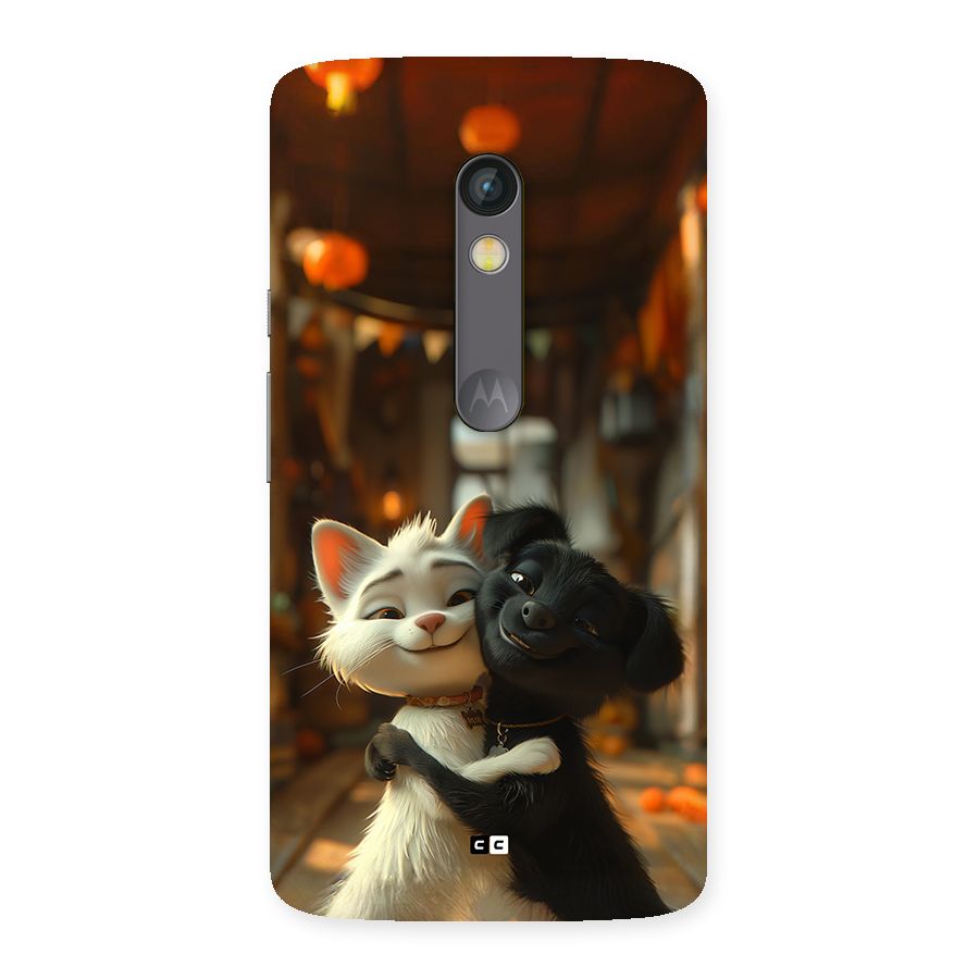 Cute Cat Dog Back Case for Moto X Play