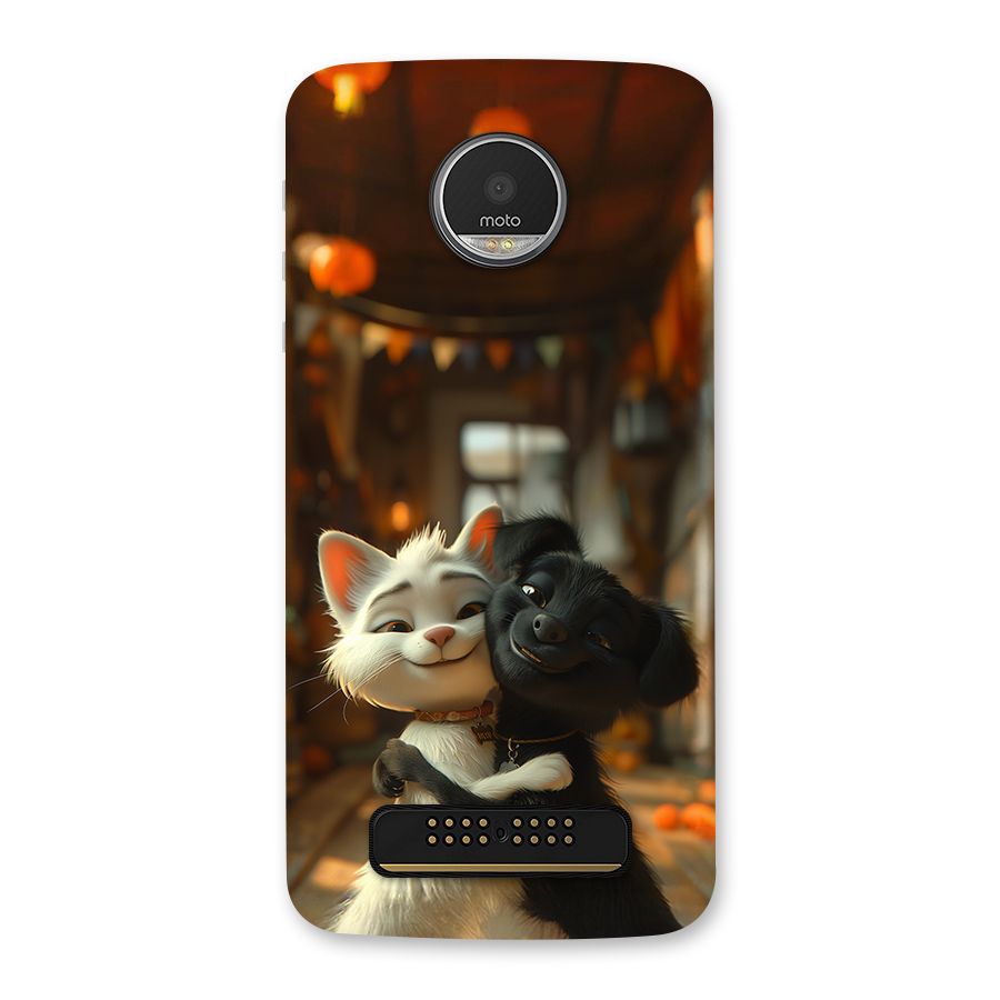 Cute Cat Dog Back Case for Moto Z Play