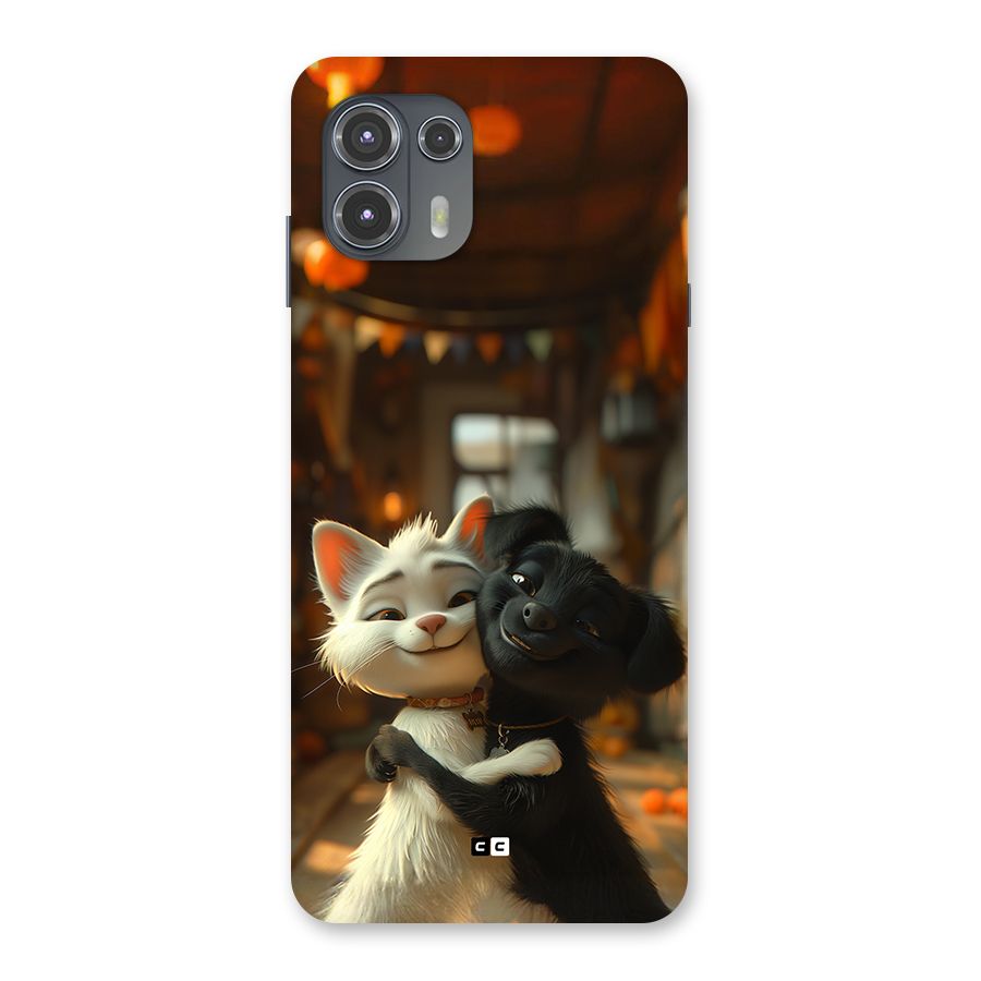 Cute Cat Dog Back Case for Motorola Edge 20 Fusion