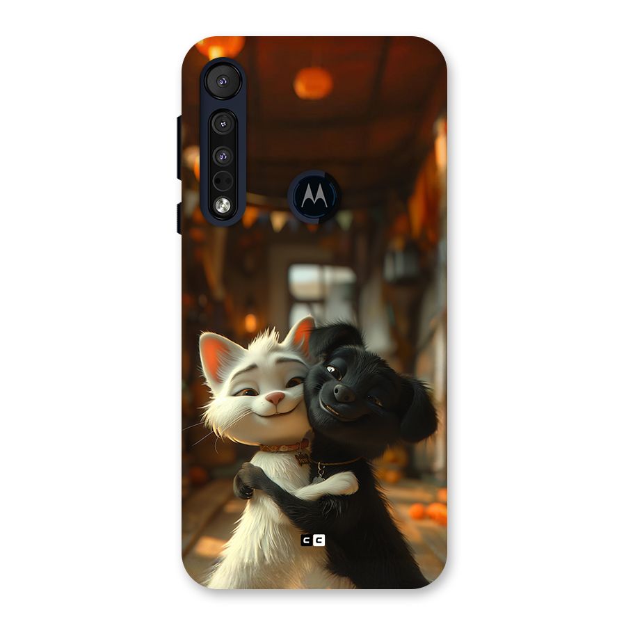 Cute Cat Dog Back Case for Motorola One Macro