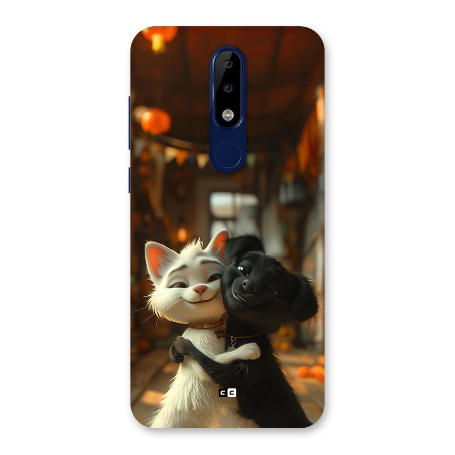 Cute Cat Dog Back Case for Nokia 5.1 Plus