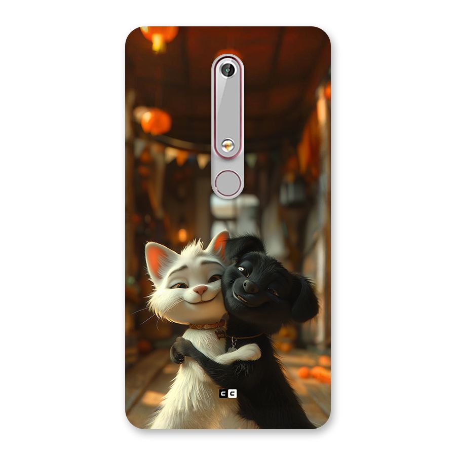Cute Cat Dog Back Case for Nokia 6.1