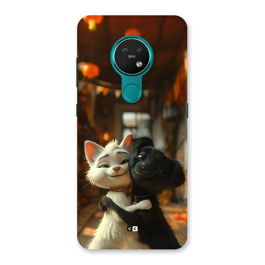 Cute Cat Dog Back Case for Nokia 7.2