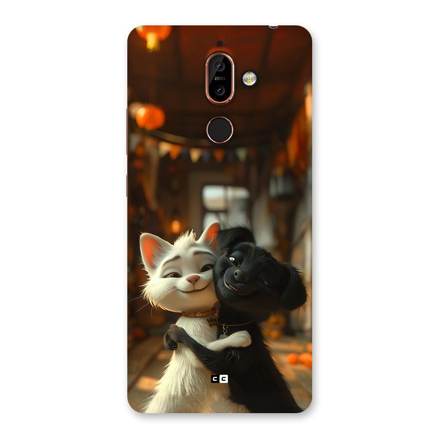 Cute Cat Dog Back Case for Nokia 7 Plus