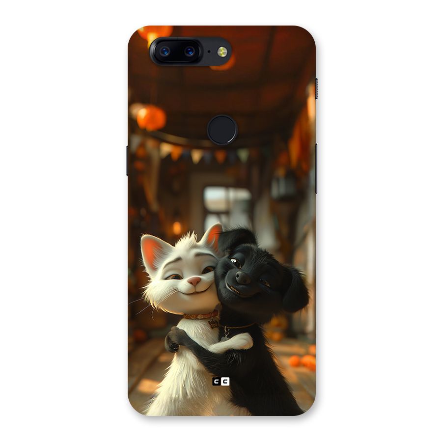 Cute Cat Dog Back Case for OnePlus 5T