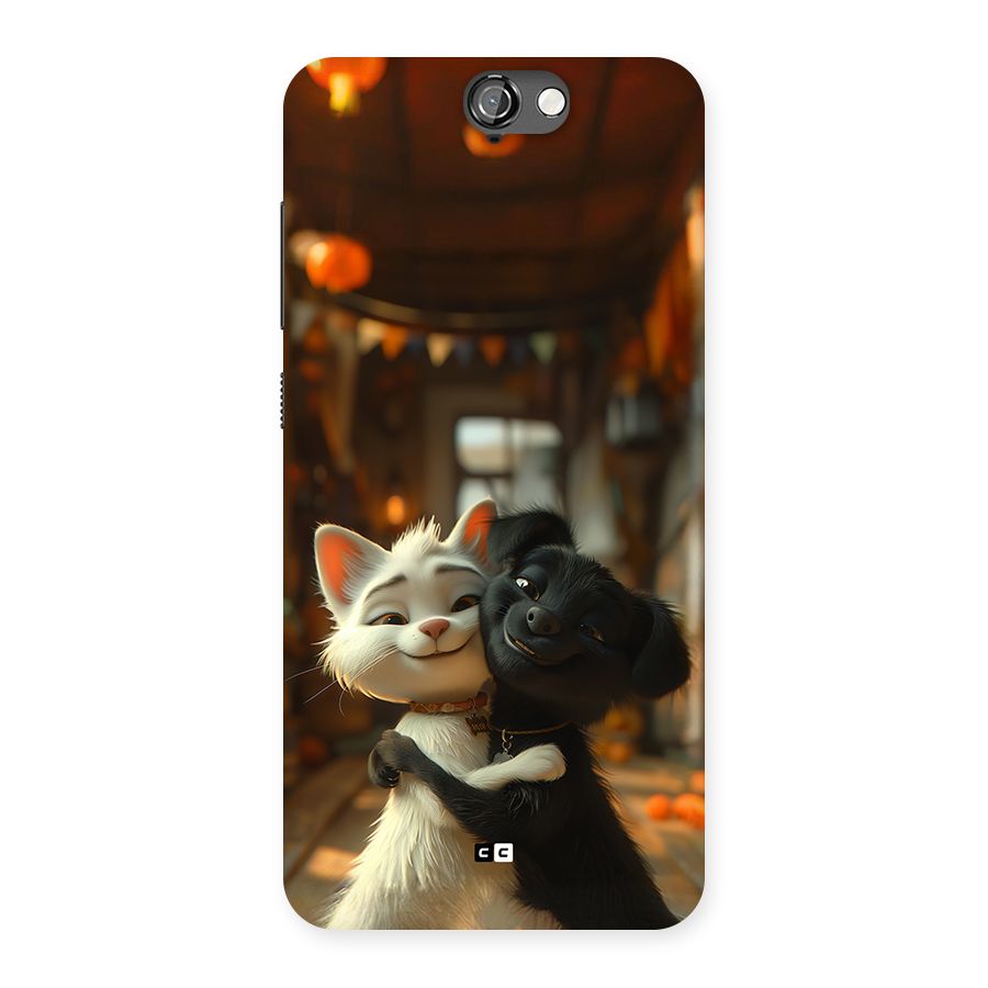 Cute Cat Dog Back Case for One A9