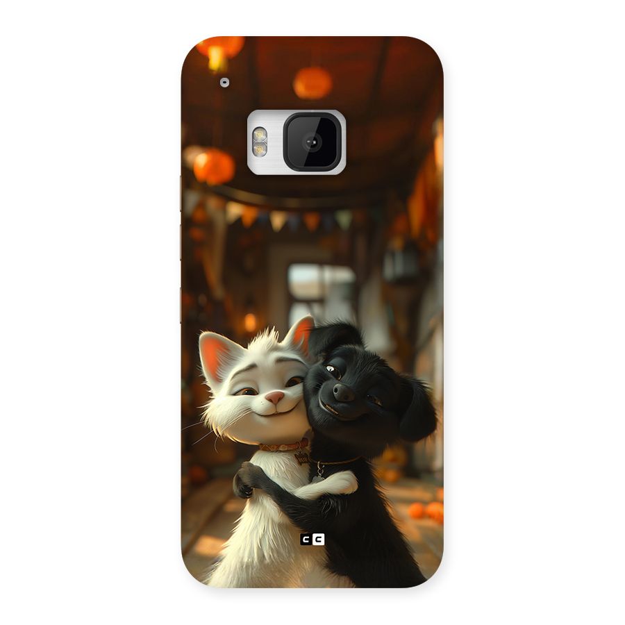 Cute Cat Dog Back Case for One M9