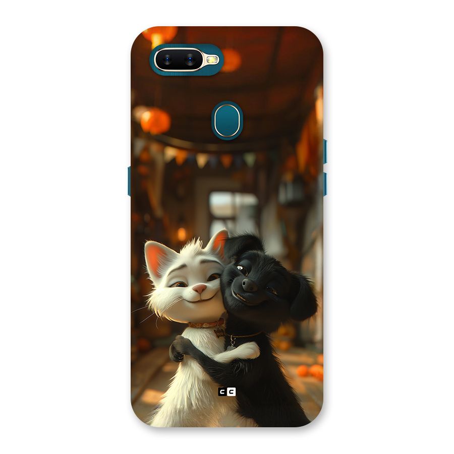 Cute Cat Dog Back Case for Oppo A12