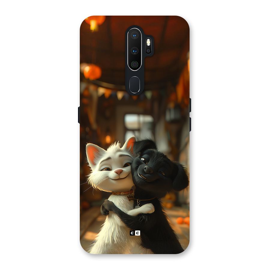 Cute Cat Dog Back Case for Oppo A5 (2020)