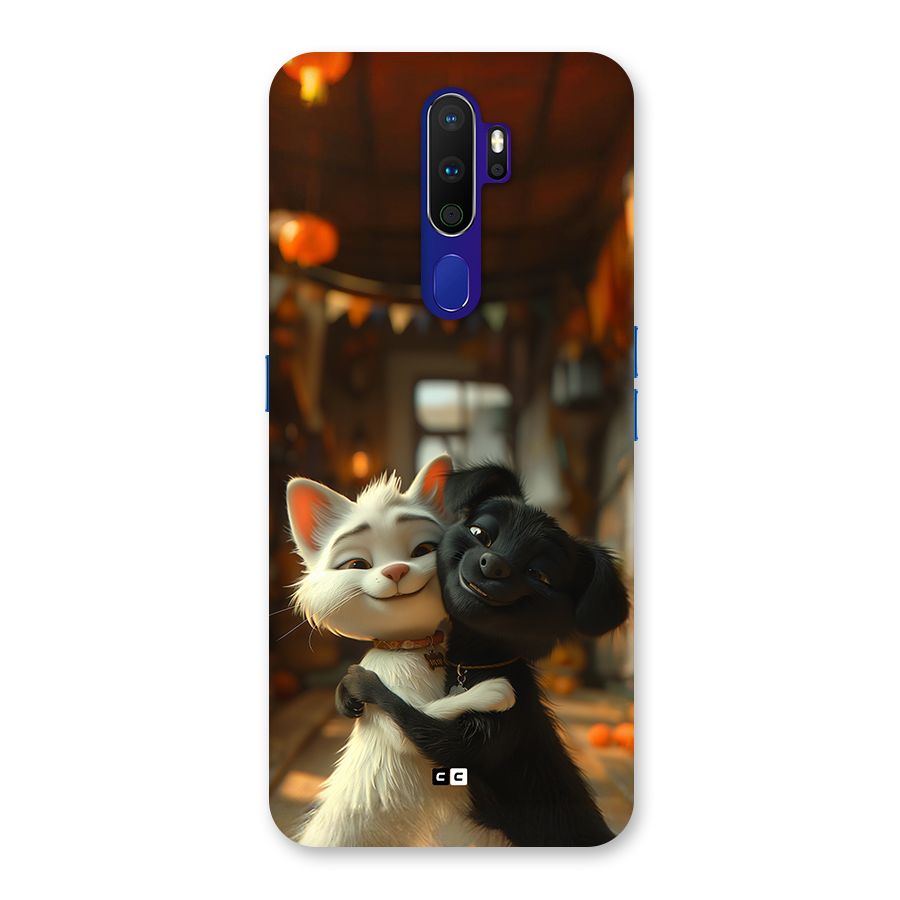 Cute Cat Dog Back Case for Oppo A9 (2020)