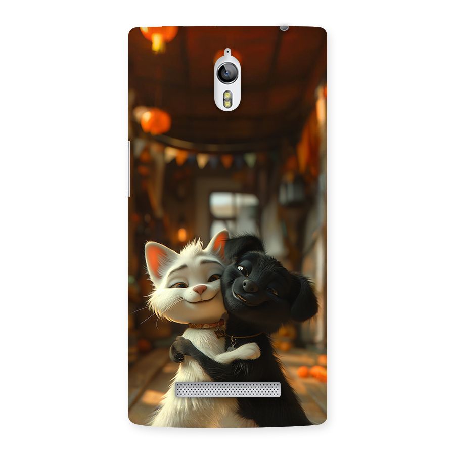 Cute Cat Dog Back Case for Oppo Find 7