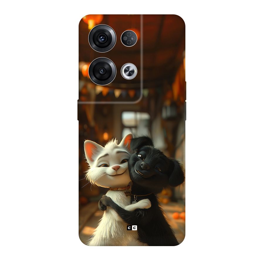 Cute Cat Dog Back Case for Oppo Reno8 Pro 5G