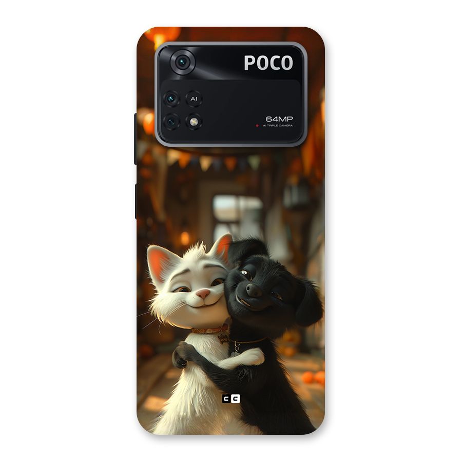 Cute Cat Dog Back Case for Poco M4 Pro 4G